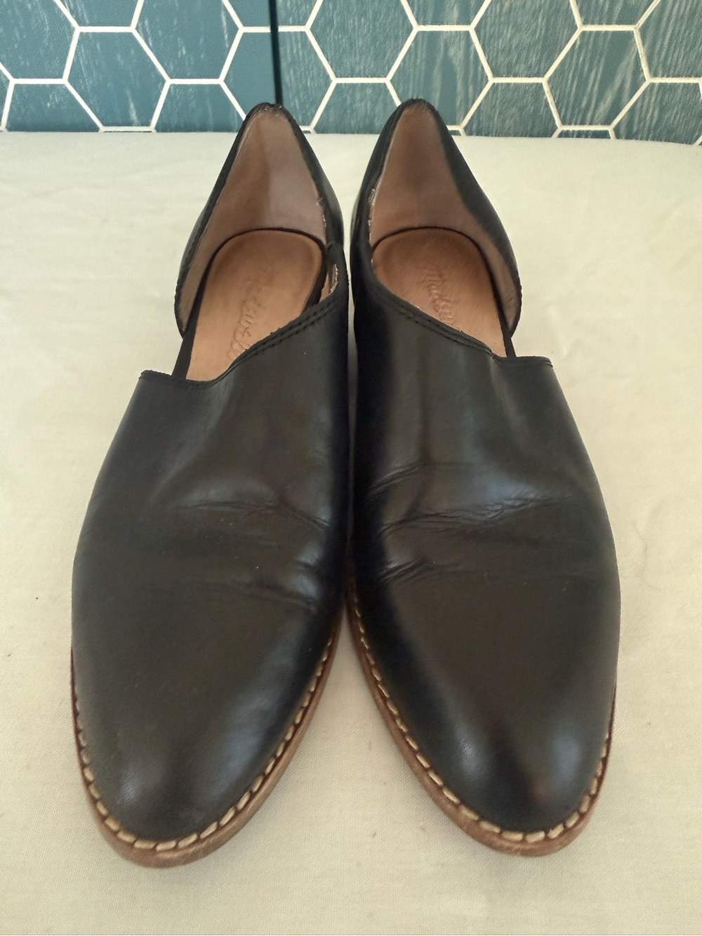 Madewell Black Leather Slip-On Loafers for Men